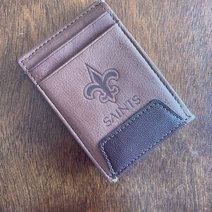 New Orleans Saints Men's Leather Wallet Pocket Wallet NFL Saints Magnet Closure